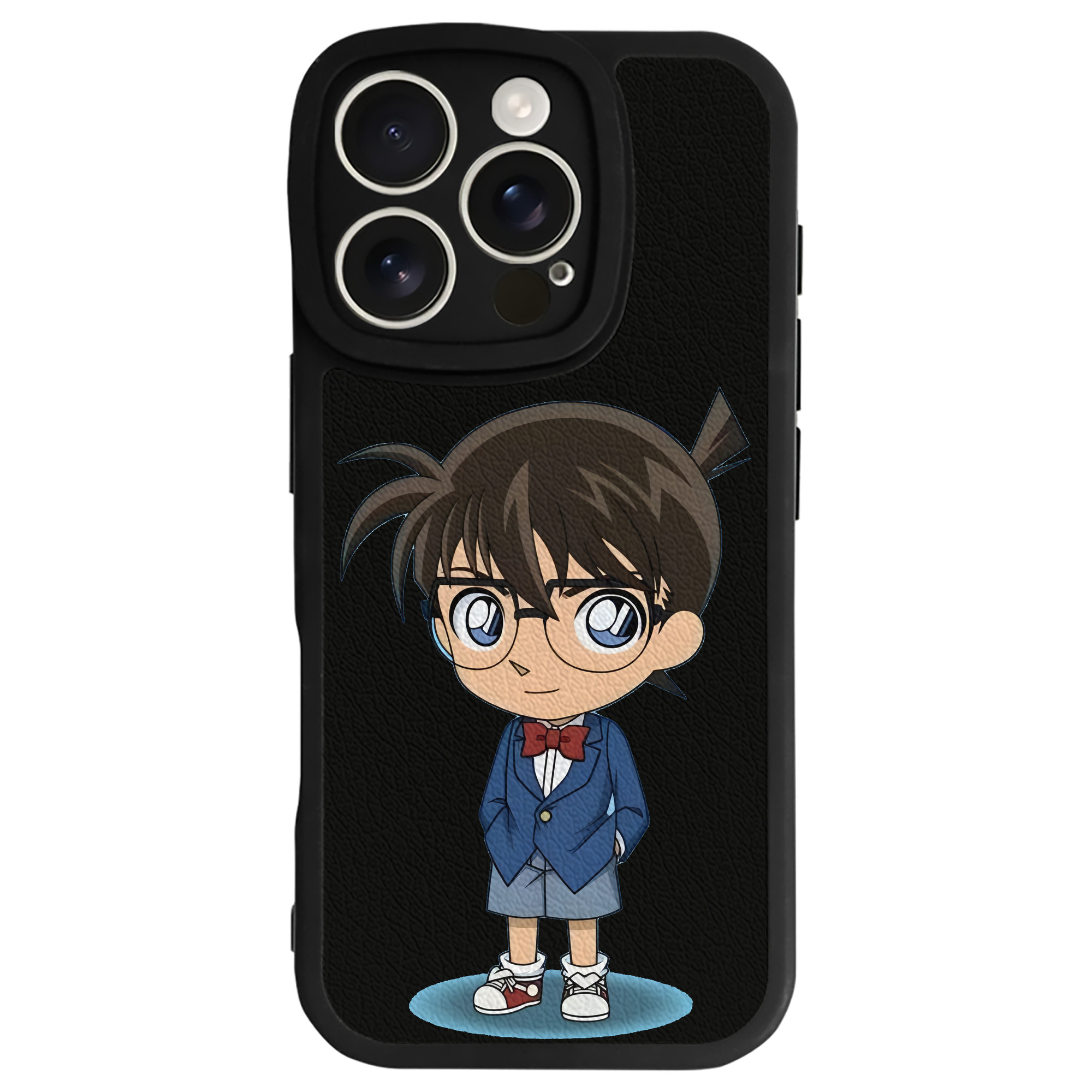 （画像用） 名探偵コナン 江戸川 コナン Detective Conan Conan Edogawa 【iPhone 16シリーズ対応】シリコンスマホケース（レザー調） 材質：シリコン